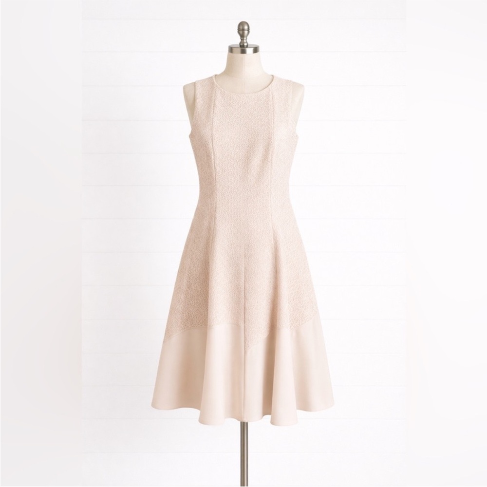 Anne Klein – Oyster Shell Fit & Flare Dress – Beige Neutral – Sz. M
